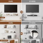 40 Inches Floating Shelves for Wall, 9.3" Deep White Long Floating Shelves Set - Image 4