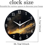 Black Wall Clock for Living Room 14 Inch Glass Analog Wall Clock Battery - Image 5