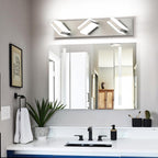 SOLFART Brushed Nickel Vanity Lights Over Mirror, 3 Light LED Bathroom Light - Image 3