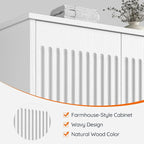 HOOBRO Fluted Bathroom Wall Cabinet, Farmhouse Medicine Cabinet - Image 7