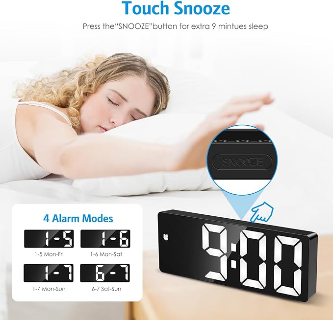 AMIR Digital Alarm Clock, Upgraded Small Digital Clock, Digital Clock Large - Image 6