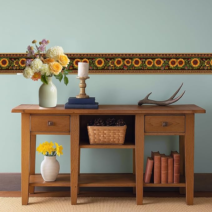Sunflower Wallpaper Border 196x4 Inch Peel and Stick Wall Border Removable - Image 6