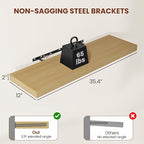 Vivelove 12 Inch Deep Floating Shelves 36 inch Long, 2 Inch Thick Wall Shelves - Image 3