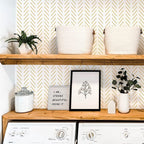 Erfoni Yellow and White Peel and Stick Wallpaper Modern Herringbone Wallpaper - Image 4