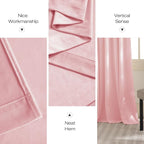 NICETOWN Baby Pink Velvet Curtains 84 inch Long 2 Panels - Image 9