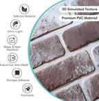 Commomy 10 Pcs Whitewash 3D Brick Peel and Stick Wall Panels - Image 3