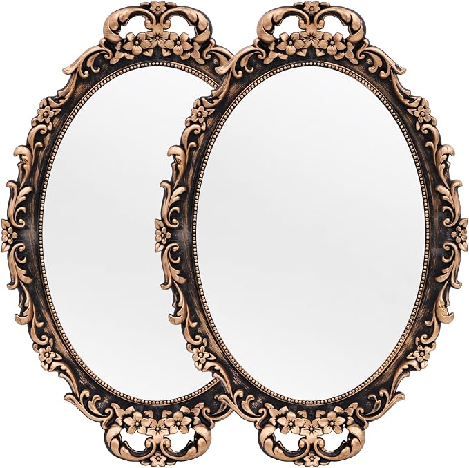 Tstarer Vintage Decorative Gold Framed Mirror, Wall Hanging Mirrors & Tabletop by Tstarer