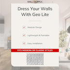 Wall!Supply - 3D Wall Panels – Geo Lite White Wall Covering - Lightweight - Image 3