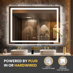 LOAAO 58"x40" LED Bathroom Mirror - Image 6