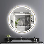 Itrue 36 Inch LED Bathroom Round Mirror, Adjustable Color Temp & Brightness by Villacola
