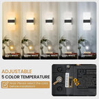 Modern LED Wall Sconces, 12 Inch Indoor Black Wall Lights, 12W 2700K-5000K - Image 3