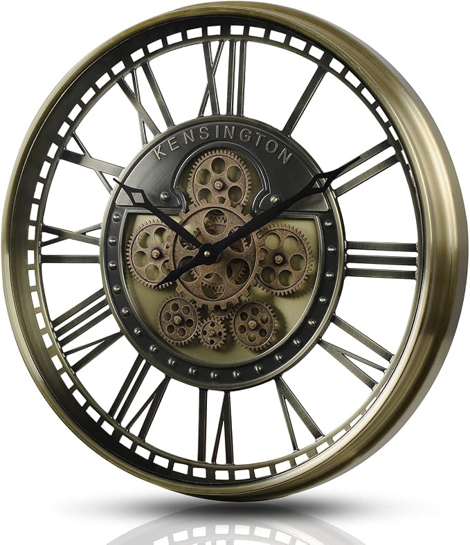 CLXEAST 21 Inch Large Moving Gears Wall Clock - Image 8