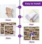 3D Peel and Stick Faux Stone Wall Panels 11.8" x 11.8" 10-Pack, Stone-Look Wall - Image 6