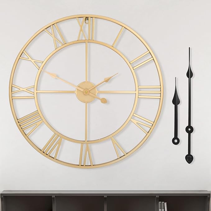 LEIKE Large Modern Wall Clocks, Silent Non Ticking, Battery Operated Roman by LEIKEWALLCLOCK