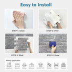 COMSTICKC 3D Gray Brick Wall Panel, Peel and Stick Brick Tiles, Small Size Thin - Image 9