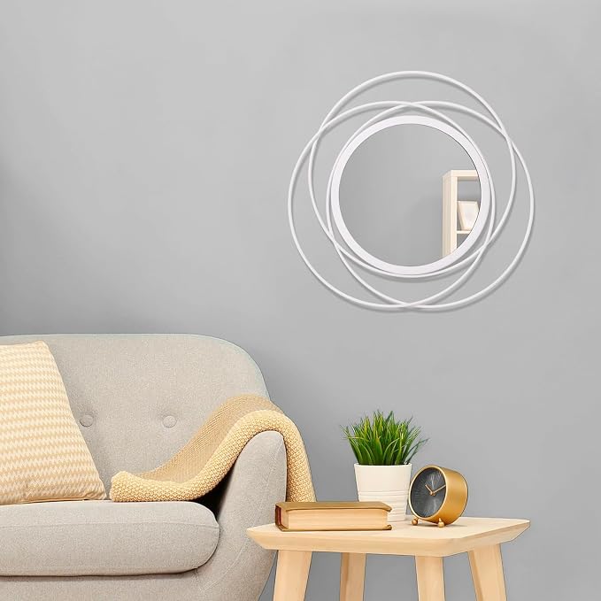 Wall Mirror Modern Metal Frame Arts Circle Mirror - Image 3