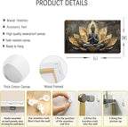 Large Buddha Lotus Canvas Wall Art Abstract Gold and Grey Zen Buddhism Decor - Image 2