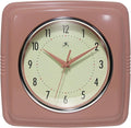 Infinity Instruments Square Retro Wall Clock, Terracotta by InfinityInstruments