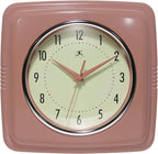 Infinity Instruments Square Retro Wall Clock, Terracotta by InfinityInstruments