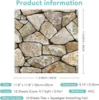 Commomy 3D Faux Stone Peel and Stick Wall Tiles - Image 6
