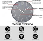 SIN&MI Wall Clock Silent & Non Ticking Modern Quartz Battery Operated Digital - Image 3
