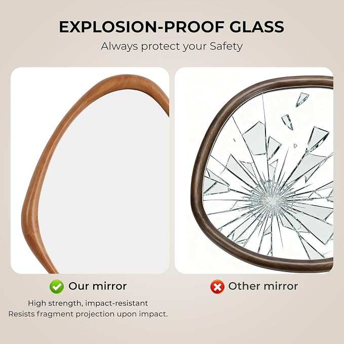 WallBeyond Asymmetrical Mirror, Irregular Wall Mirror, Wall Mirrors Decorative - Image 7