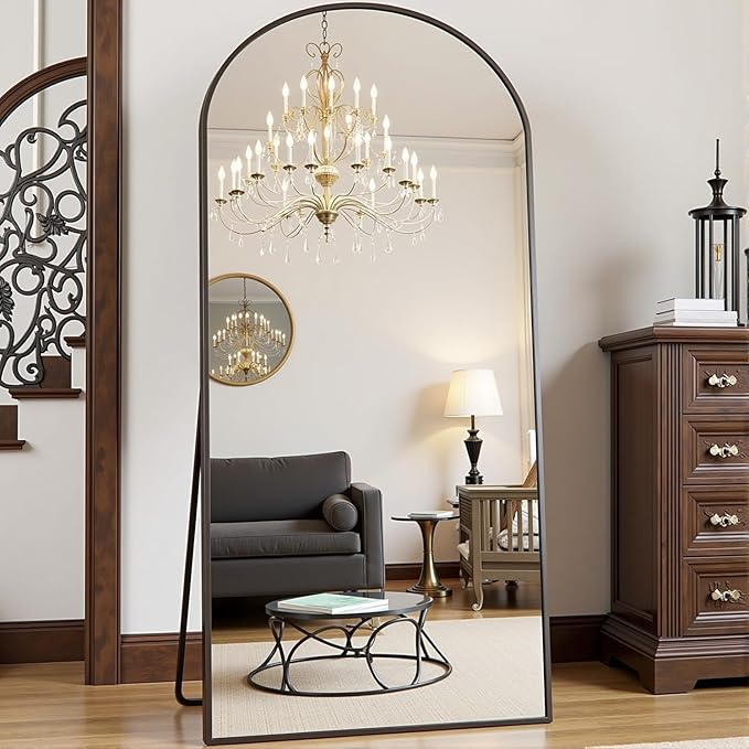 Prywot Arched Full Length Mirror, Modern Full Body Mirrors - Image 2