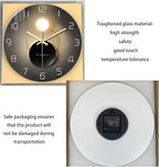 Black and Gold Wall Clock for Kitchen Glass Decorative Wall Clocks Battery - Image 6