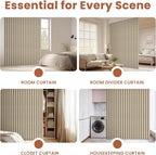 AJAZZ Blackout Accordion Door Curtain 98"x106" Cream Yellow - Image 8