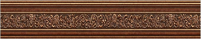 Brown Vintage Wallpaper Border 196x4 Inch Peel and Stick Classic Decorative - Image 2