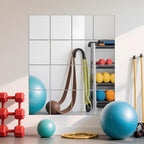 Ruomeng Home Gym Mirrors 14" x 12" x 16Pcs Wall Mounted Mirror Glass Frameless - Image 8