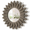 Honiway Farmhouse Wall Decor Mirror 12 inch Sunburst Boho Wood Mirror Rustic by Honiway