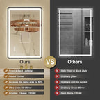 24x36 Inch Black Frame LED Bathroom Mirror - Image 3