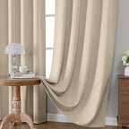 CUCRAF Light Beige Blackout Curtains 72 inch Length 2 Panels Set, Rod Pocket - Image 5
