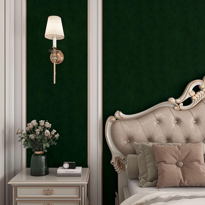 YENHOME Emerald Green Peel and Stick Wallpaper 17.7"X118" Green Wallpaper Stick - Image 2