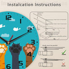 Cute Cat Paw Wall Clock - Image 4
