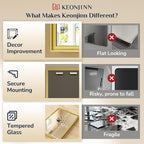 Keonjinn Gold Bathroom Mirror 40" x 30", Tempered Glass - Image 4