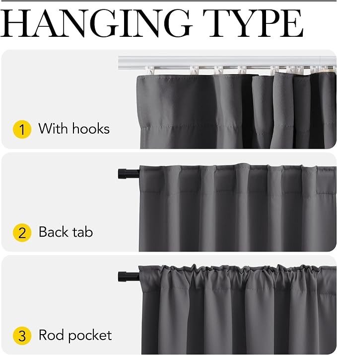 NICETOWN Door Curtain with Adjustable Ceiling Track, W34 x L 80" Thermal - Image 3