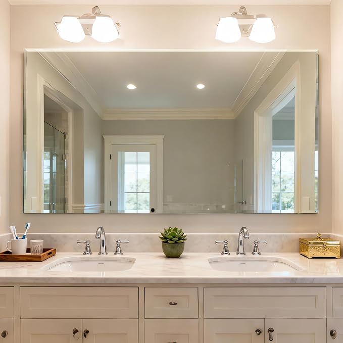 Ruomeng Frameless Mirror for Wall, 55x30 Inch Bathroom Vanity Mirror Farmhouse - Image 8