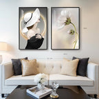 Framed Modern Woman Wall Art for Girls Bedroom, Large Bright Style Modern Art - Image 2