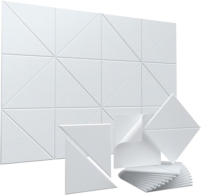 Vieshful Acoustic Panels, Peel & Stick Sound Absorbing Wall Panels, 10 Pack 12" by Vieshful