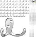 Homanu 54 Pack Coat Hooks, Heavy Duty Double Prong Coat Hooks Wall Mounted by Homanu