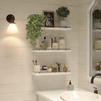 WOPITUES Floating Shelves with Black Metal Guardrail, Shelves - Image 5