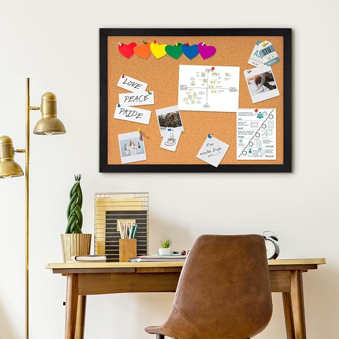 DOLLAR BOSS Cork Board for Wall 36" x 24" Bulletin Board for Wall - Image 8