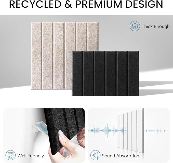 Large Cork Bulletin Board for Wall 36"x24", 6 Pack Felt Slat Wall Panel Tiles - Image 3
