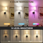 DORESshop Battery Operated Wall Sconce Set of 2, Wireless Wall Light Easy to - Image 3