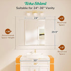 TokeShimi 24x30 Frameless Bathroom Mirror - Image 2