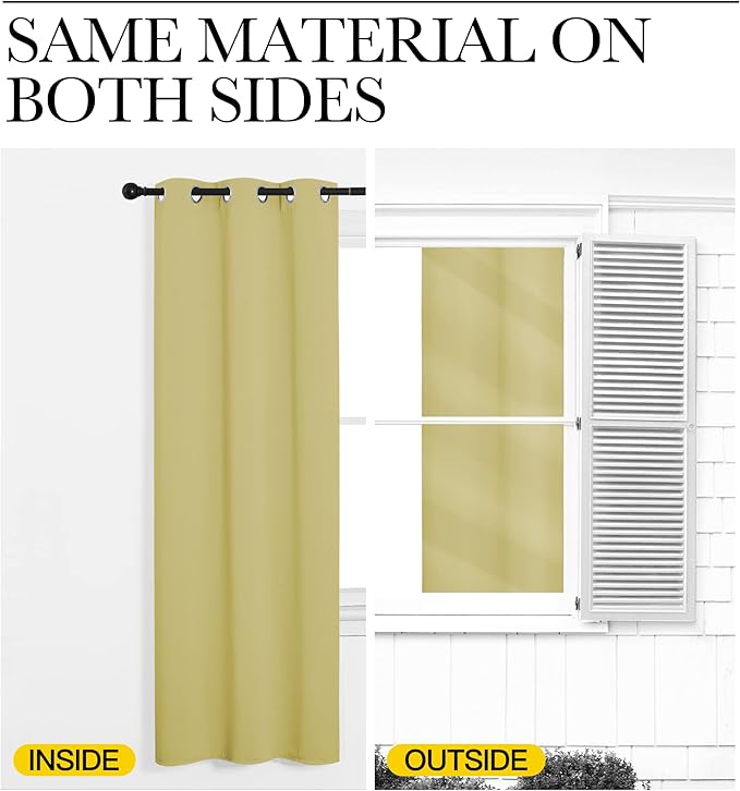 NICETOWN Paler Yellow Room Darkening Curtains - Image 5