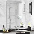 Silver Framed Bathroom Mirror, Brushed Nickel Large Rounded Corner Rectangle by Minuover