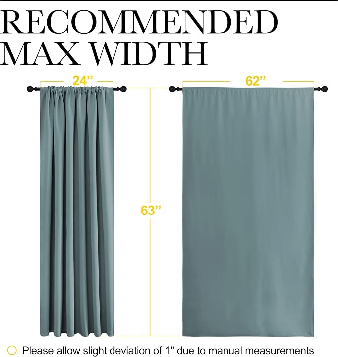 NICETOWN Greyish Blue Blackout Curtains Panels - Image 7